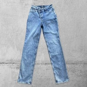 Hollister Ultra High Rise 90s Vintage Straight Leg Jeans Stretch 0R Size 24x31